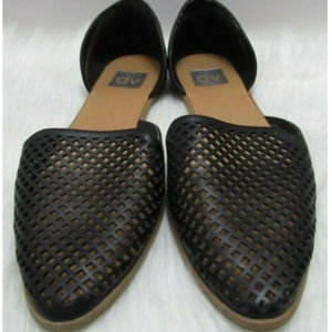 DV Paige Black Perforated Slip On Flats Shoes Wome